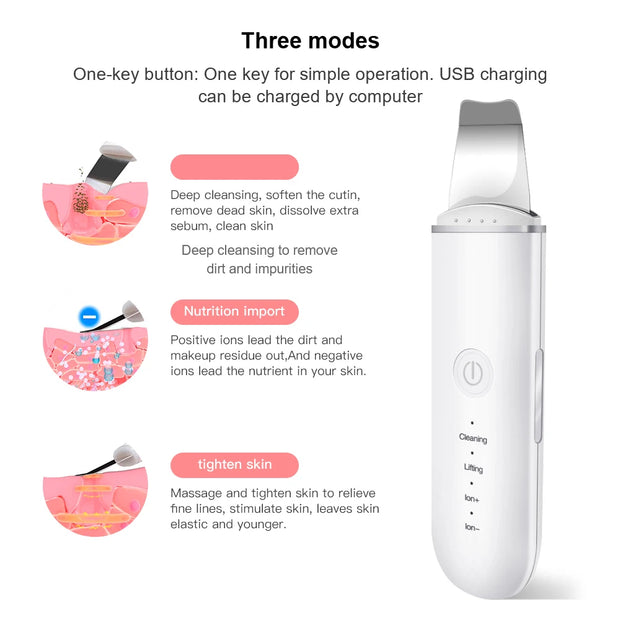Latest technology ultrasonic skin scrubber at lowest price
